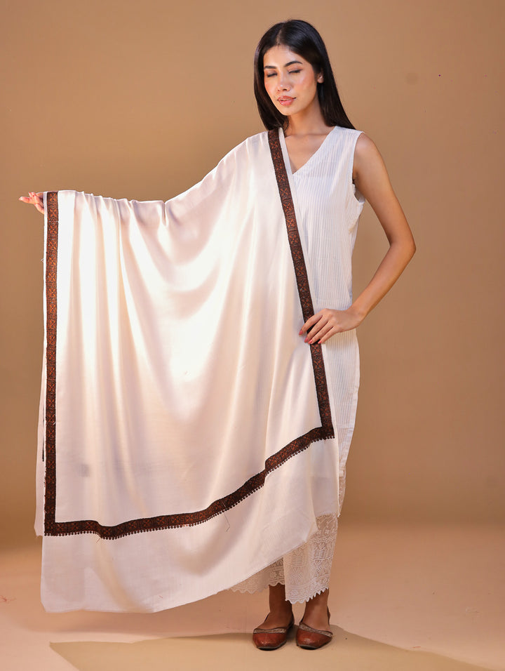 Women's Aari Hand Embroidery Wool Shawl