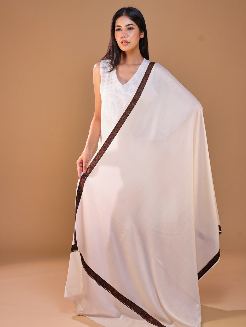 Women's Aari Hand Embroidery Wool Shawl