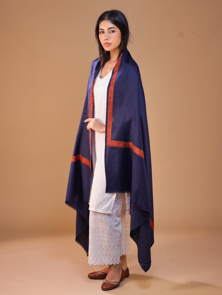 Women's Aari Hand Embroidery Wool Shawl