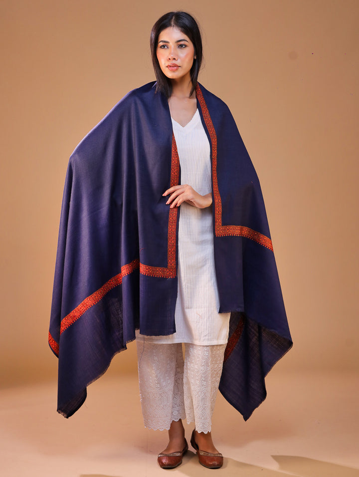 Women's Aari Hand Embroidery Wool Shawl