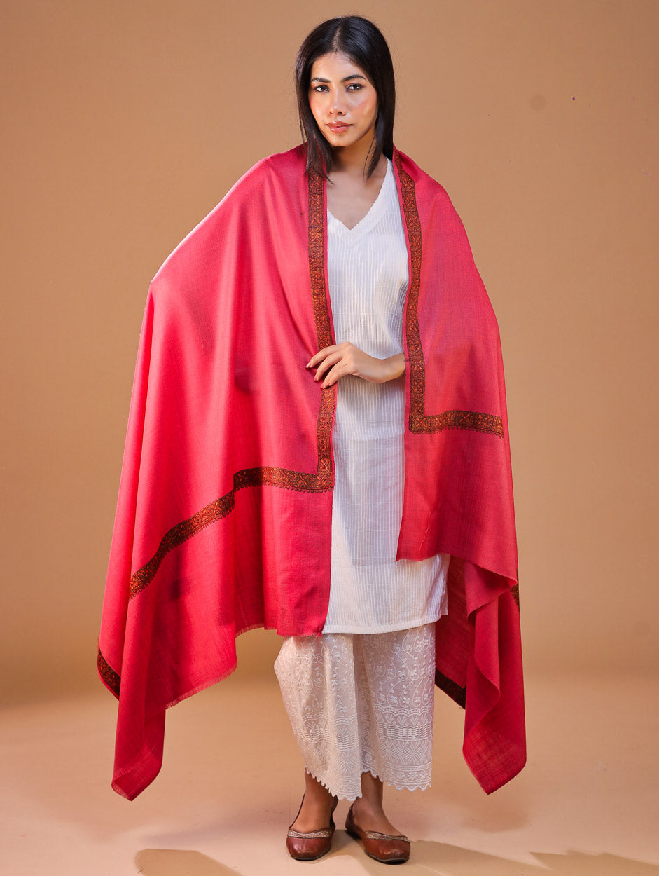 Women's Aari Hand Embroidery Wool Shawl