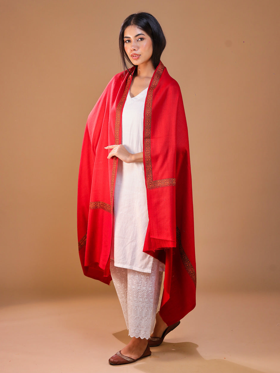 Women's Aari Hand Embroidery Wool Shawl