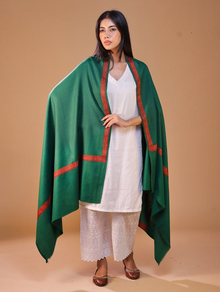 Women's Aari Hand Embroidery Wool Shawl