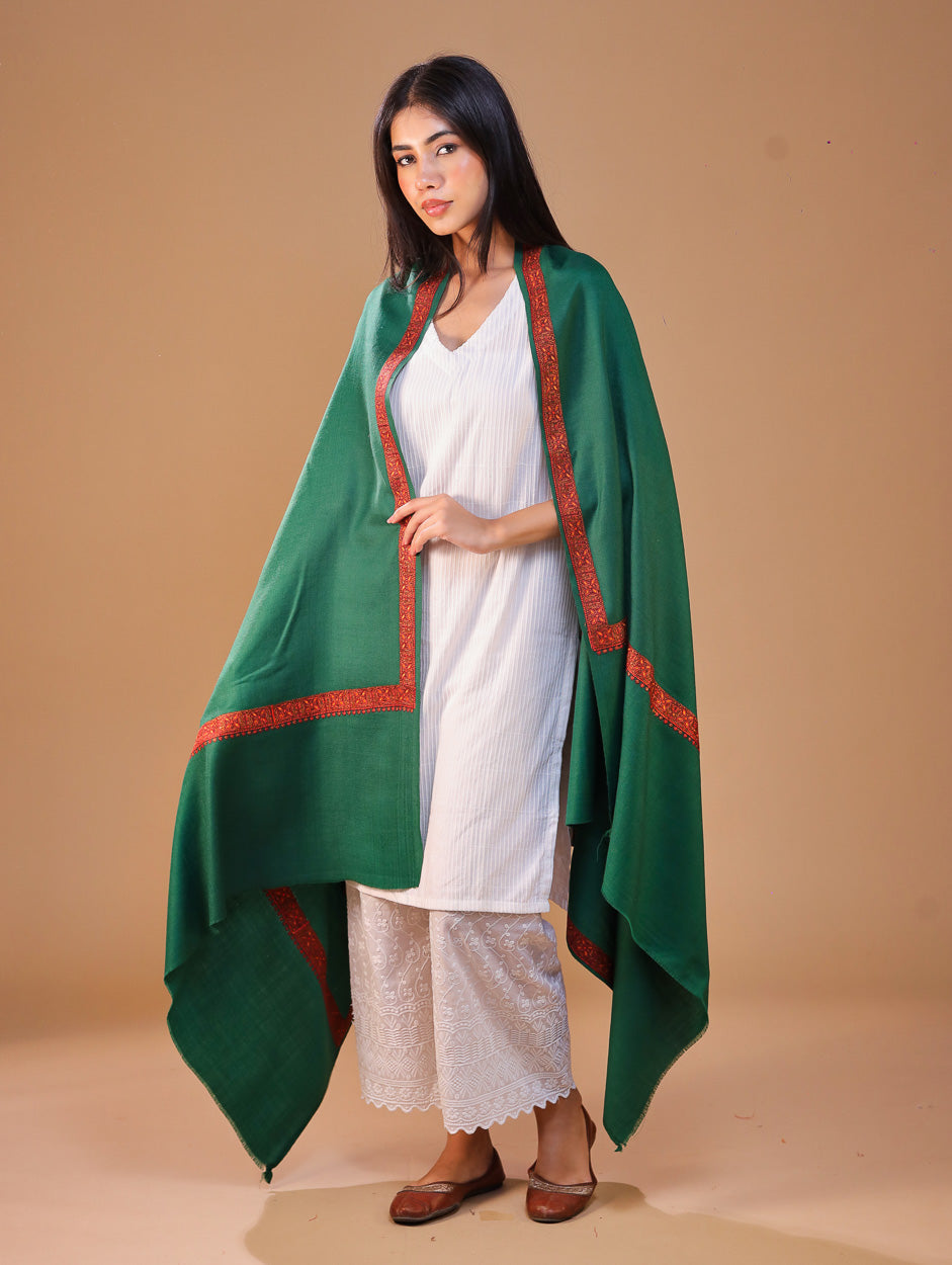 Women's Aari Hand Embroidery Wool Shawl