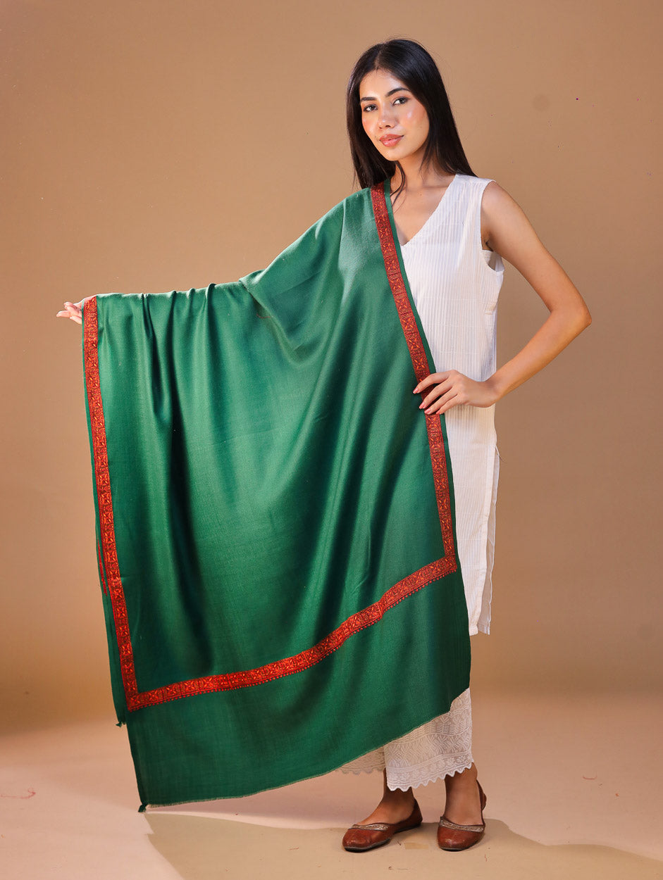 Women's Aari Hand Embroidery Wool Shawl