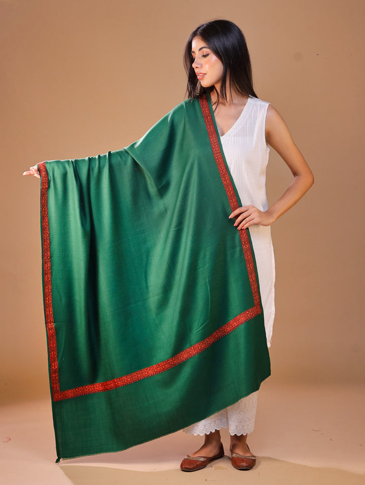 Women's Aari Hand Embroidery Wool Shawl
