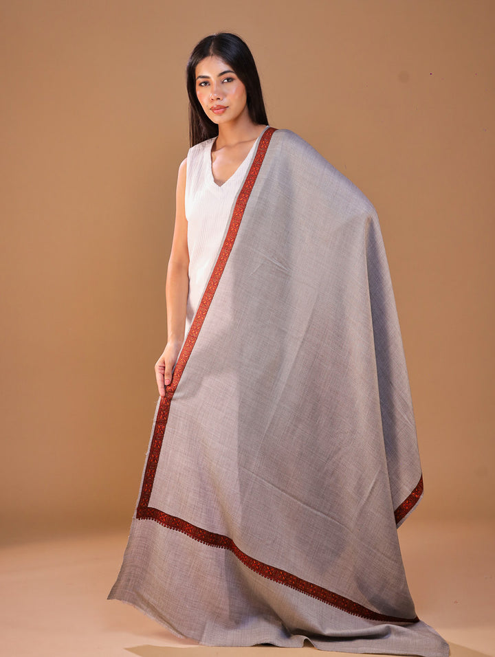 Women's Aari Hand Embroidery Wool Shawl
