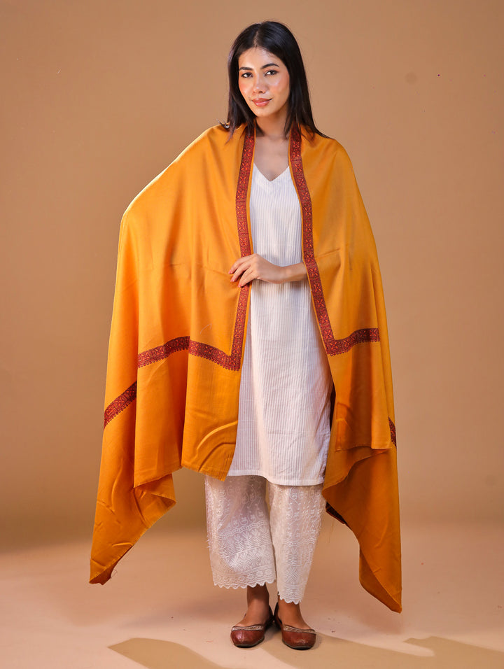 Women's Aari Hand Embroidery Wool Shawl