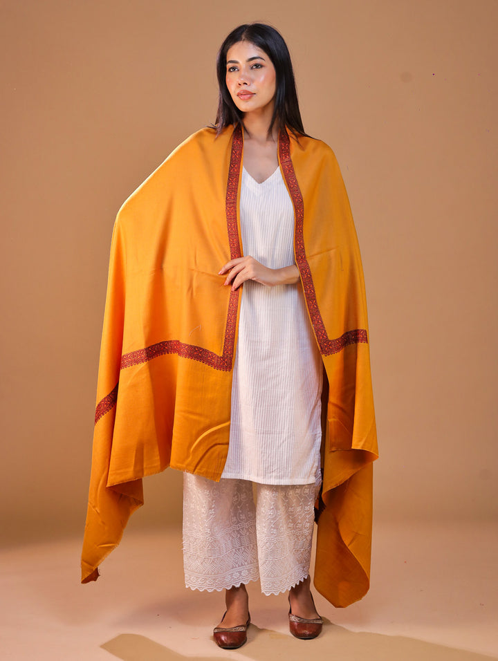 Women's Aari Hand Embroidery Wool Shawl