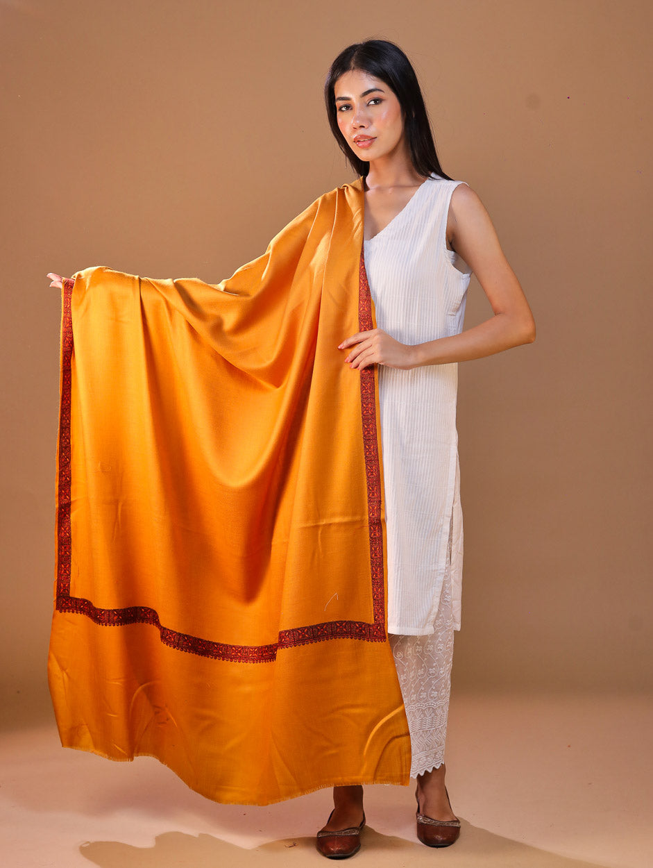 Women's Aari Hand Embroidery Wool Shawl