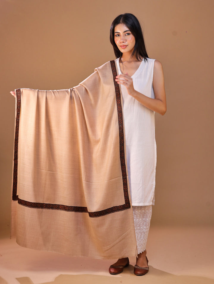 Women's Aari Hand Embroidery Wool Shawl