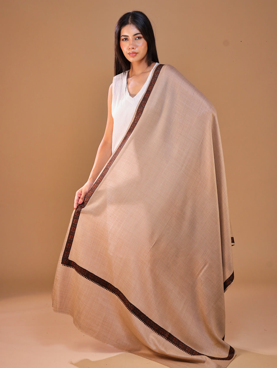 Women's Aari Hand Embroidery Wool Shawl