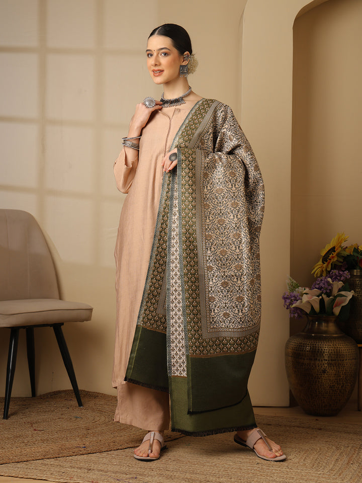 Women's Floral Acrylic Wool Shawl