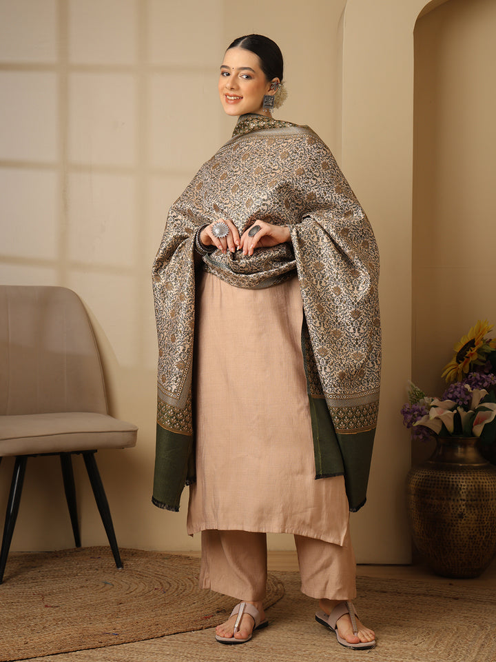 Women's Floral Acrylic Wool Shawl