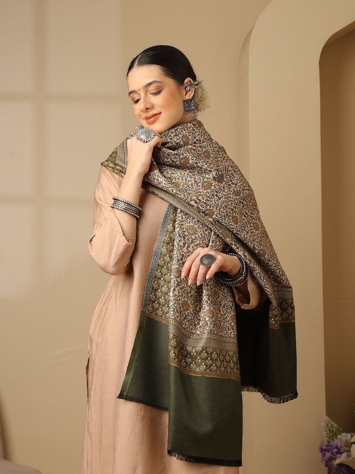 Women's Floral Acrylic Wool Shawl