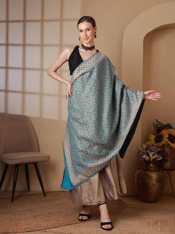 Women's Floral Acrylic Wool Shawl