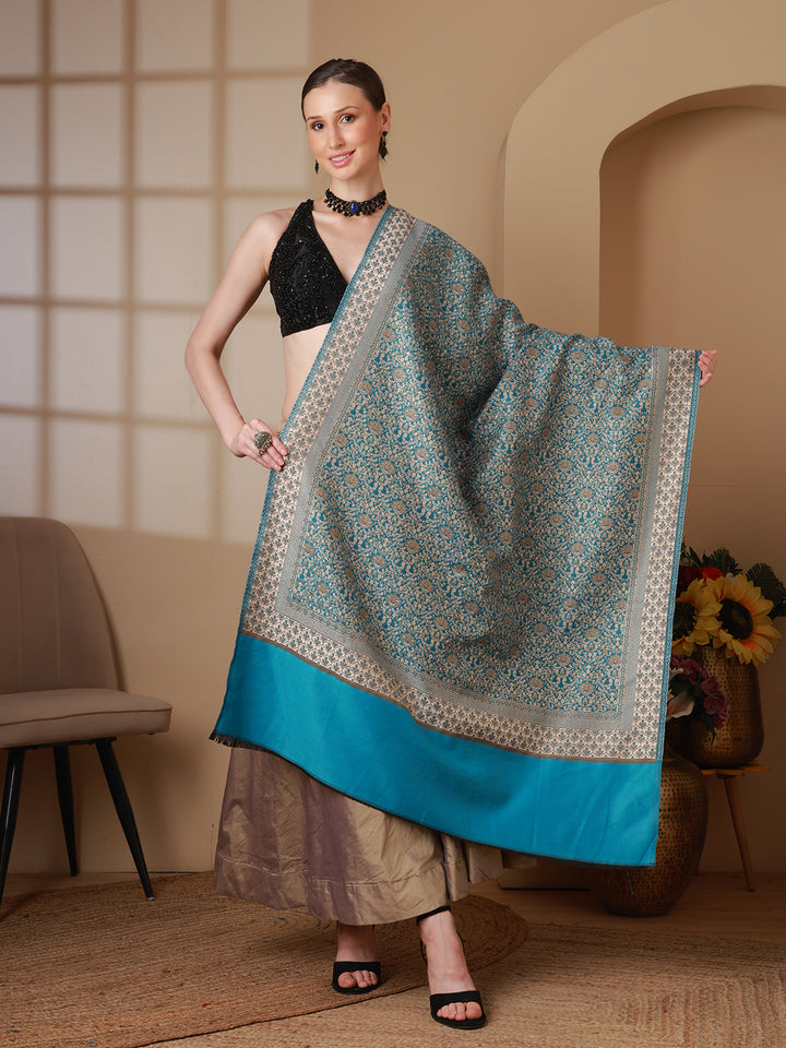 Women's Floral Acrylic Wool Shawl