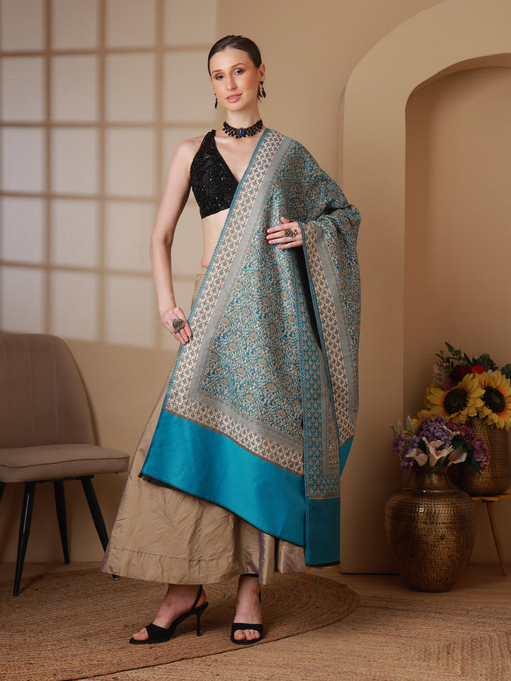 Women's Floral Acrylic Wool Shawl