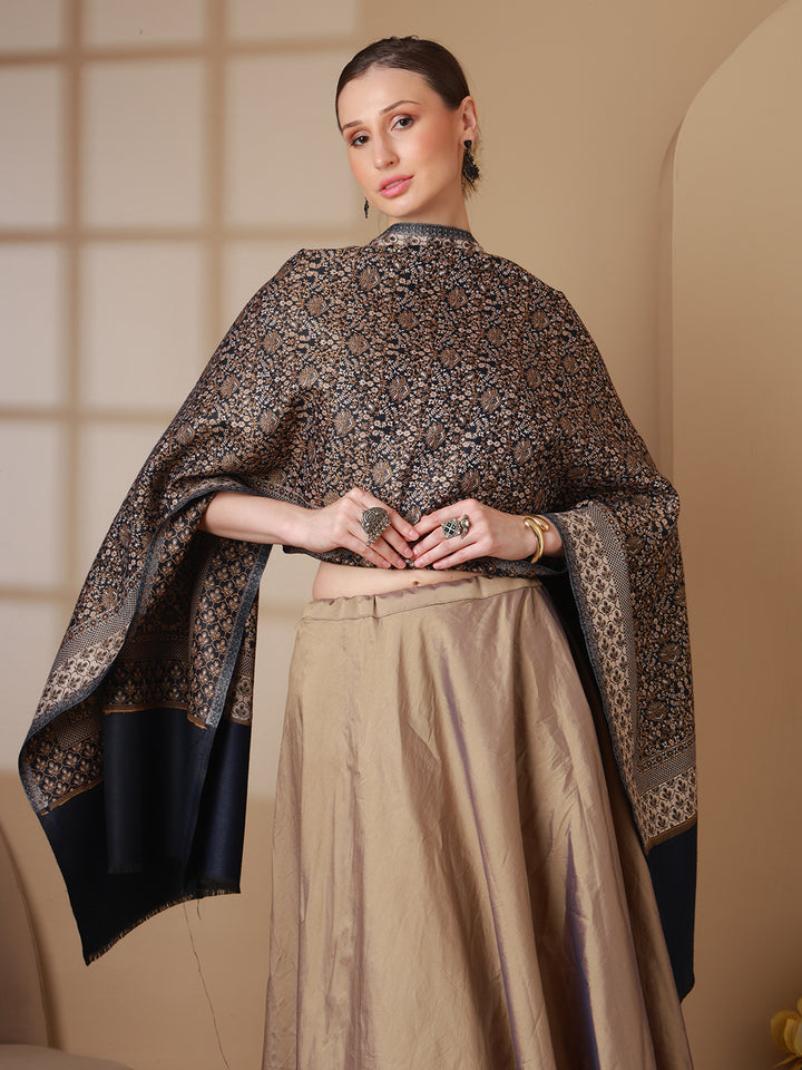 Women's Floral Acrylic Wool Shawl