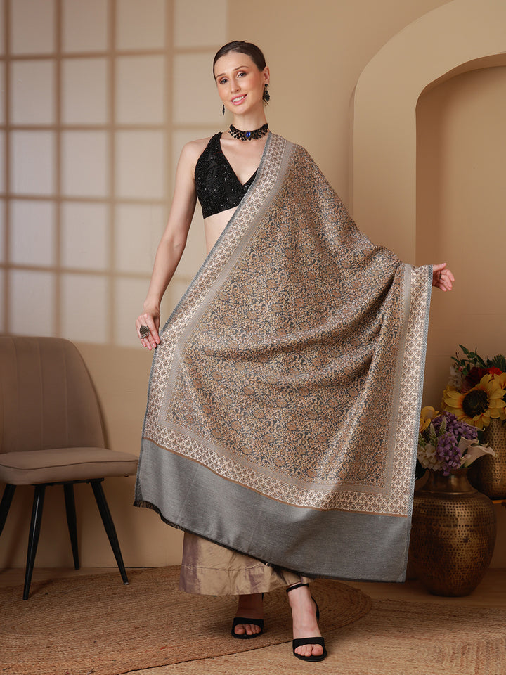 Women's Floral Acrylic Wool Shawl