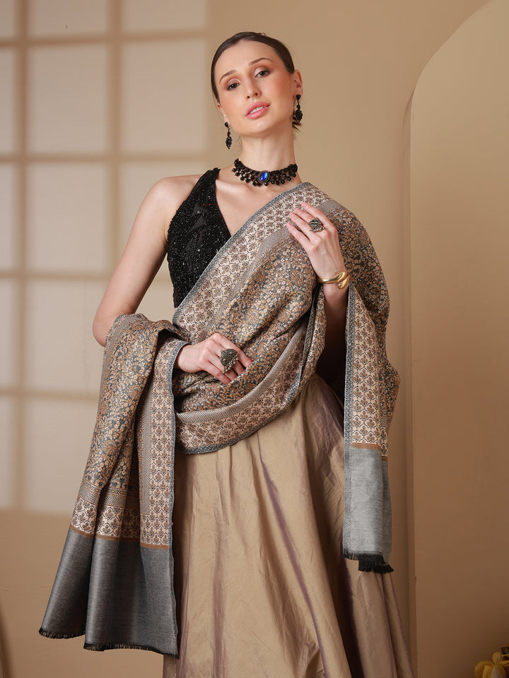 Women's Floral Acrylic Wool Shawl