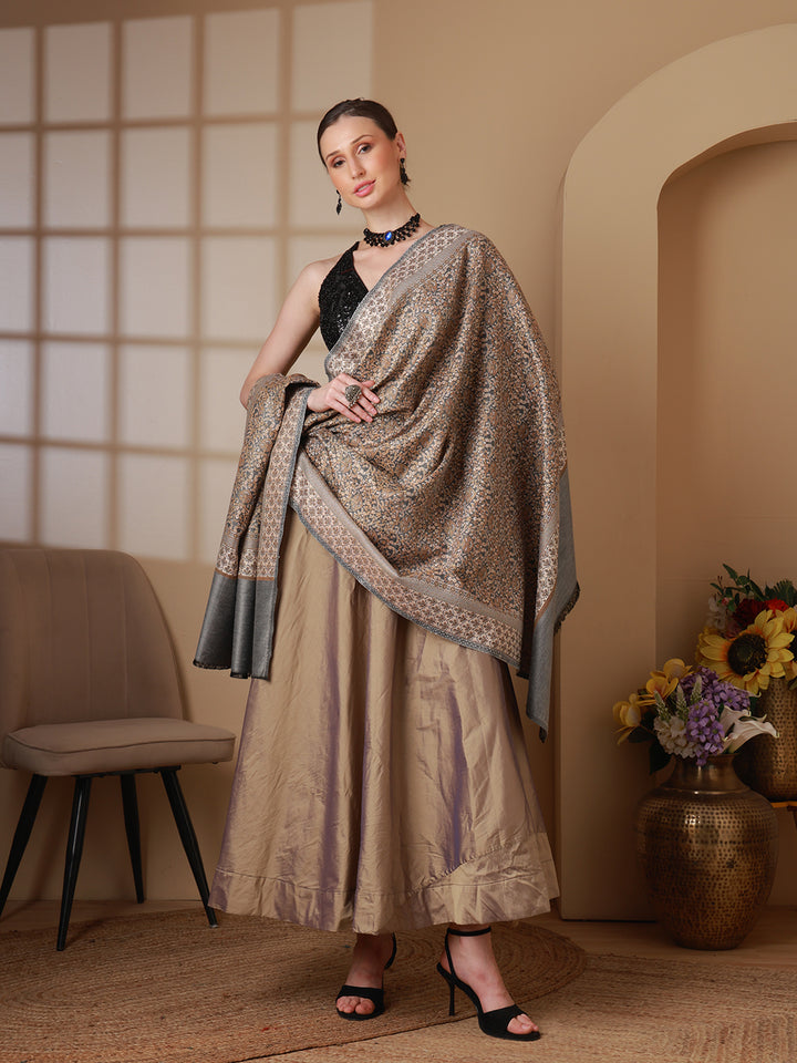 Women's Floral Acrylic Wool Shawl