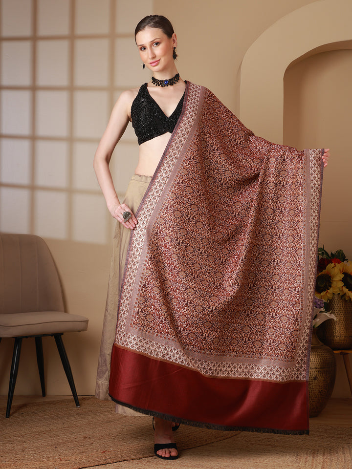 Women's Floral Acrylic Wool Shawl