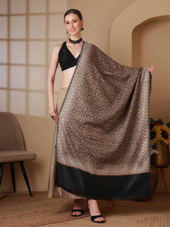 Women's Floral Acrylic Wool Shawl