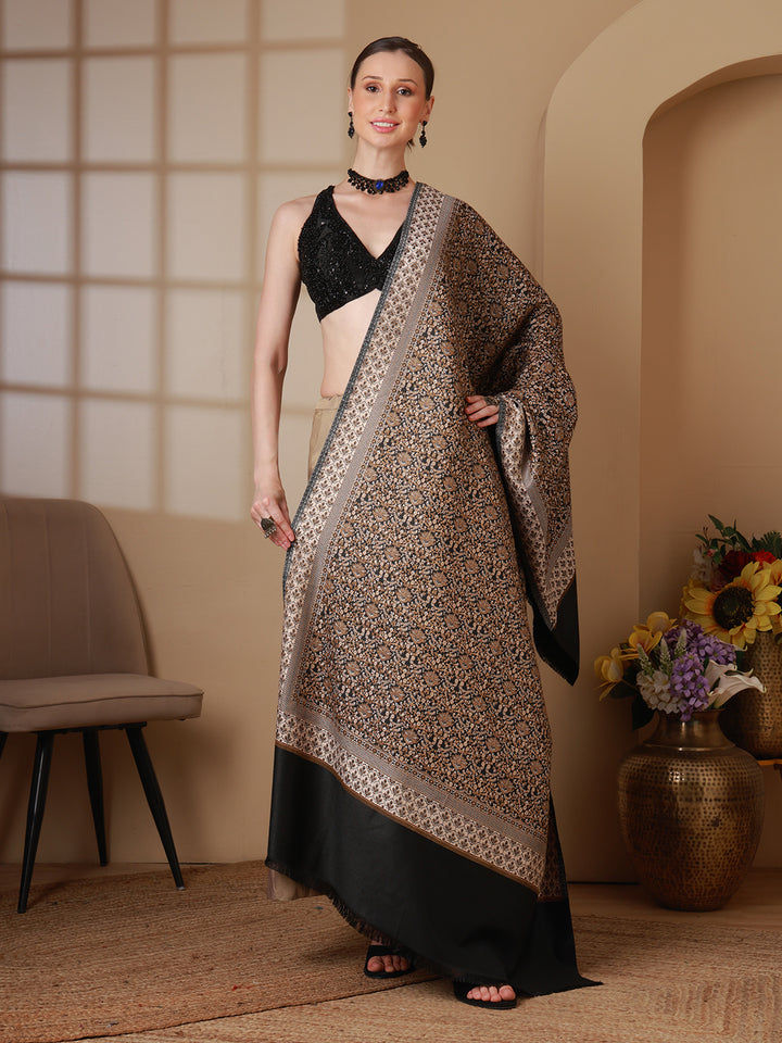 Women's Floral Acrylic Wool Shawl