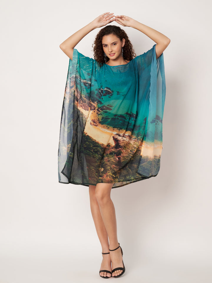 Women's Printed Georgette Beach Wear Kaftan