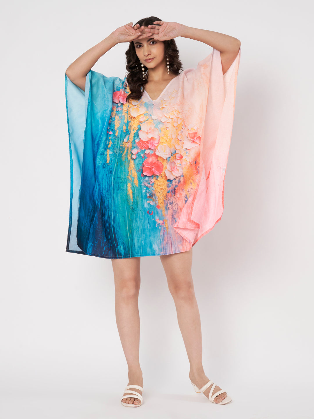 Printed Georgette Kaftan Kurti for Women | Free Size
