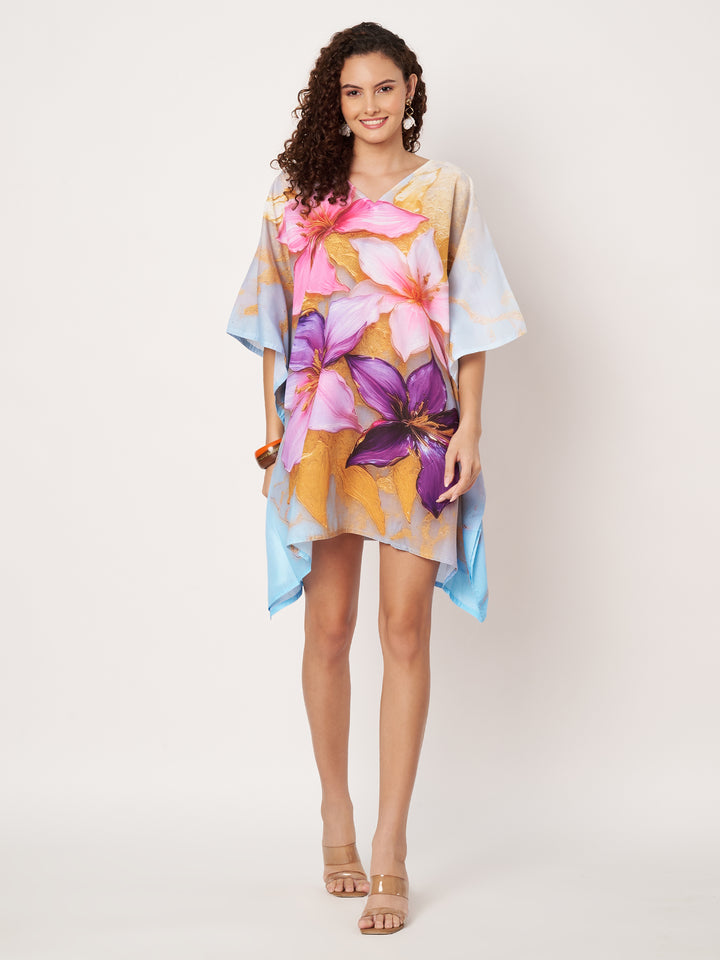 Women Multicolour Short Cotton Kaftan Kurti