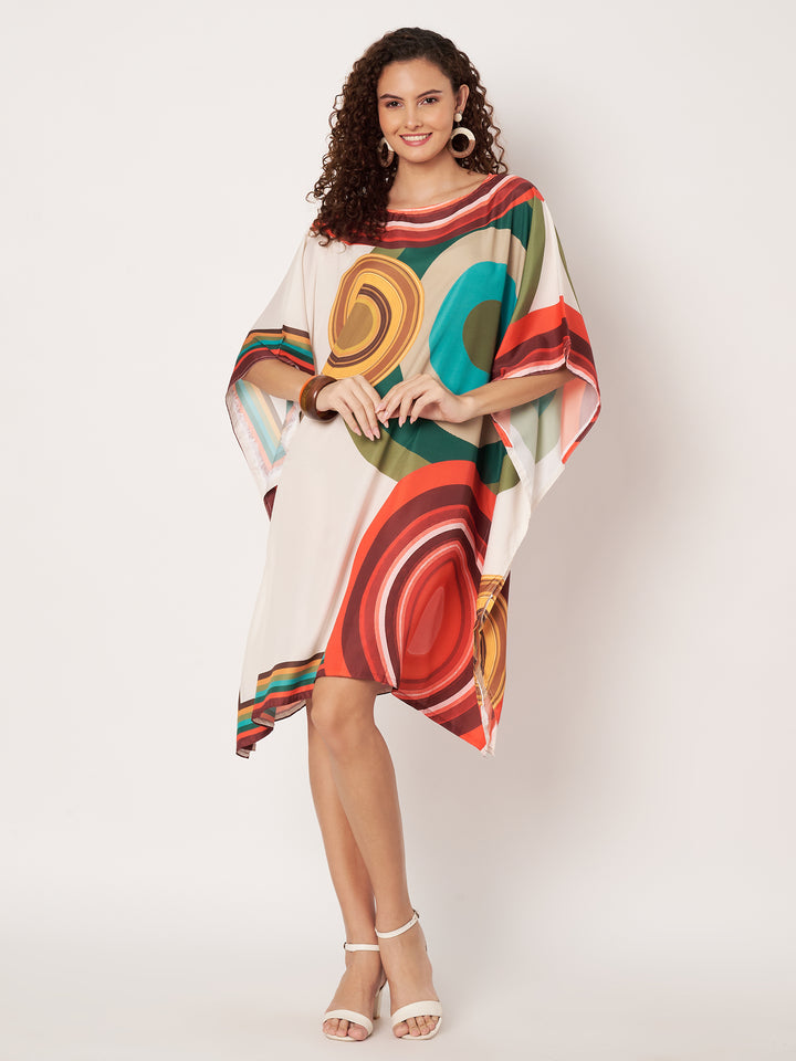 Women Multicolour Short Kaftan Kurti