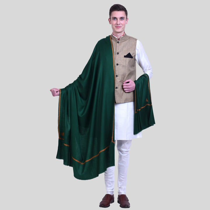 Men's Hand Embroidered Pure Wool Shawl
