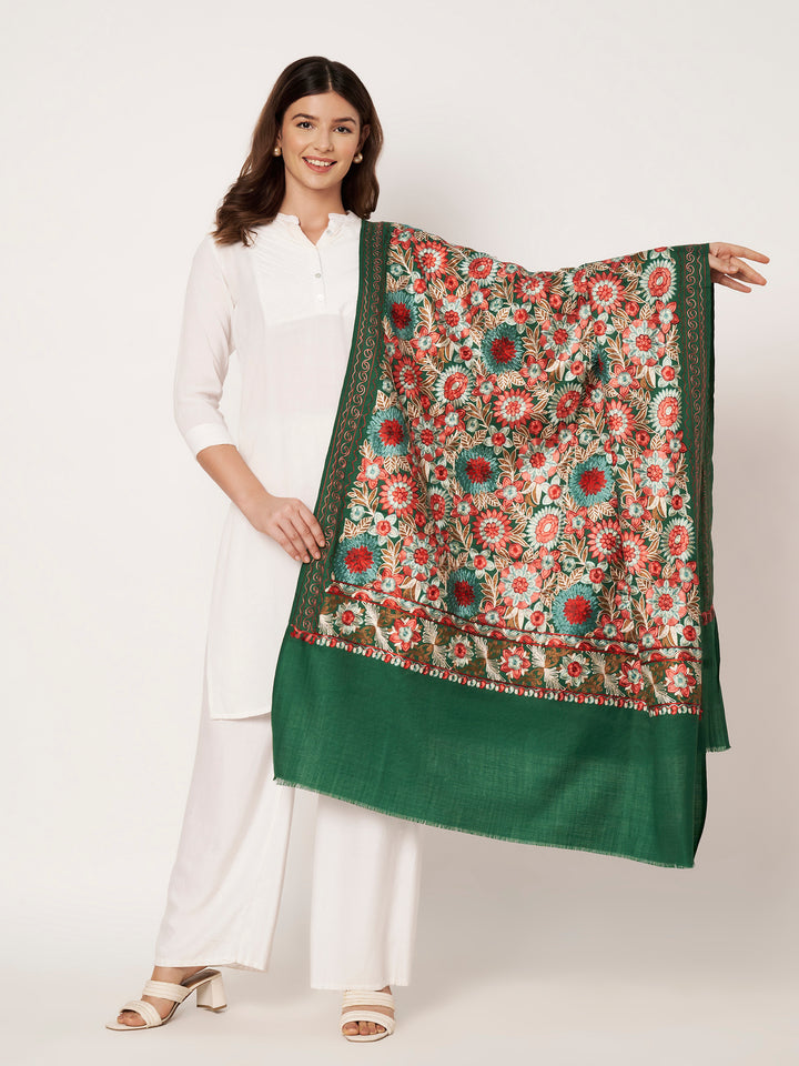 Women's Aari Embroidery Wool Shawl