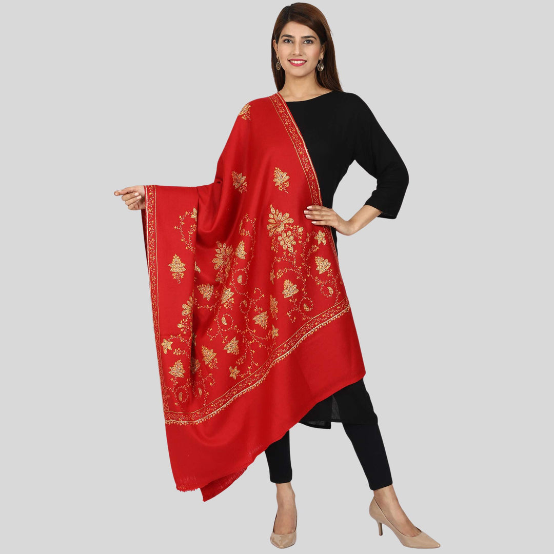 Women's Hand Embroidered Wool Shawl