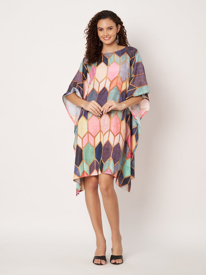 Women Multicolour Short Kaftan Kurti