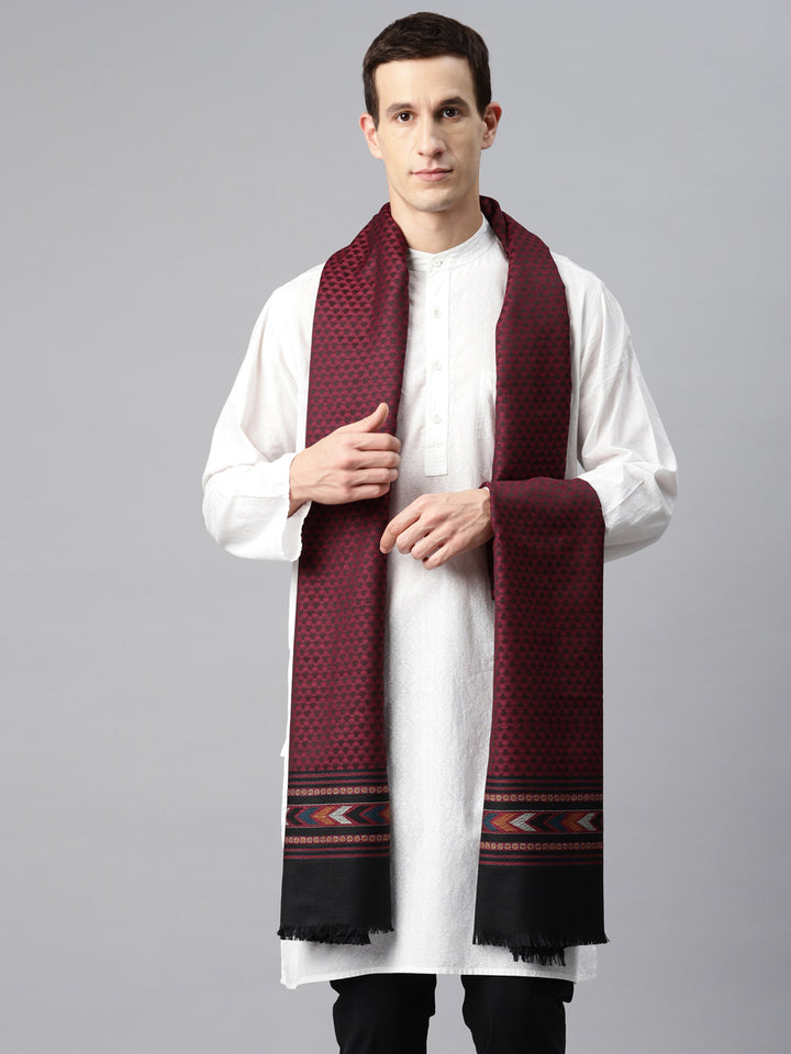 Men's Chevron Woven Wool Shawl