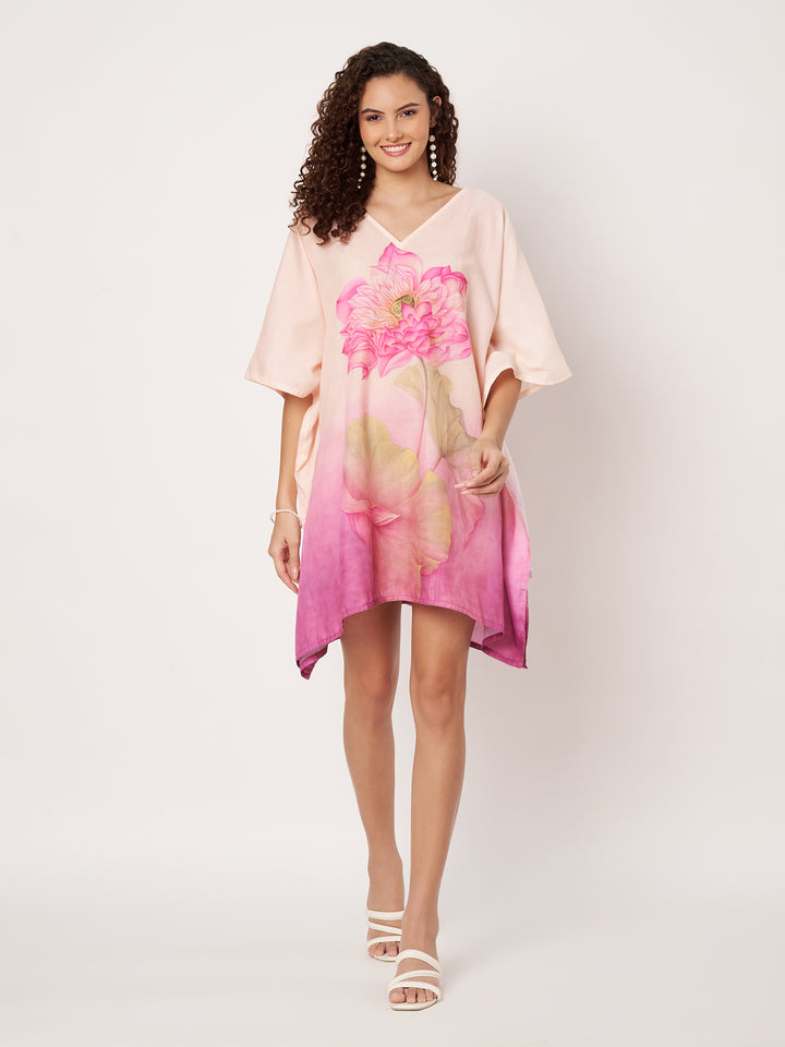 Women Multicolour Short Cotton Kaftan Kurti