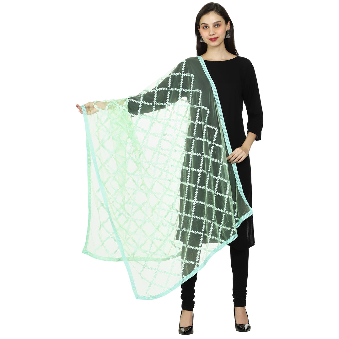 Women's Embroidered Nylon Net Dupatta