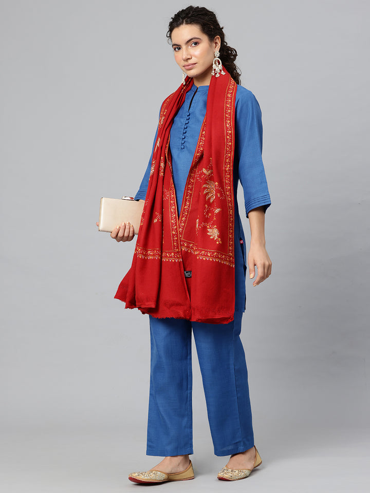 Women's Hand Embroidered Pure Wool Shawl