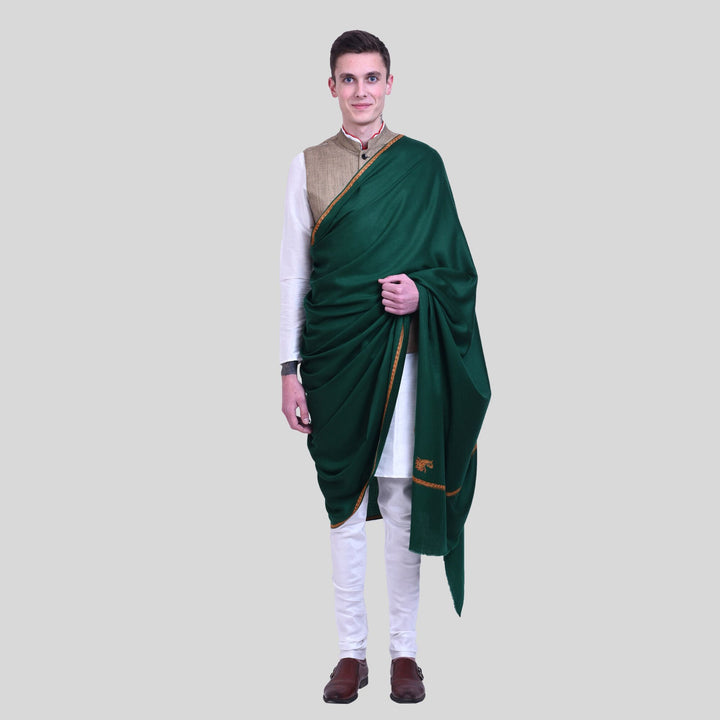 Men's Hand Embroidered Pure Wool Shawl