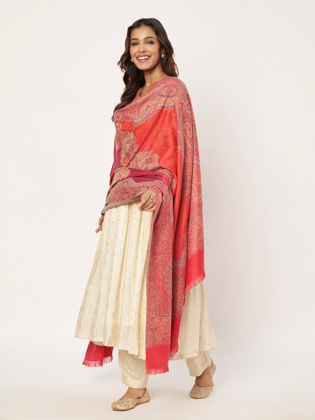 Women's Jamawar Wool Shawl