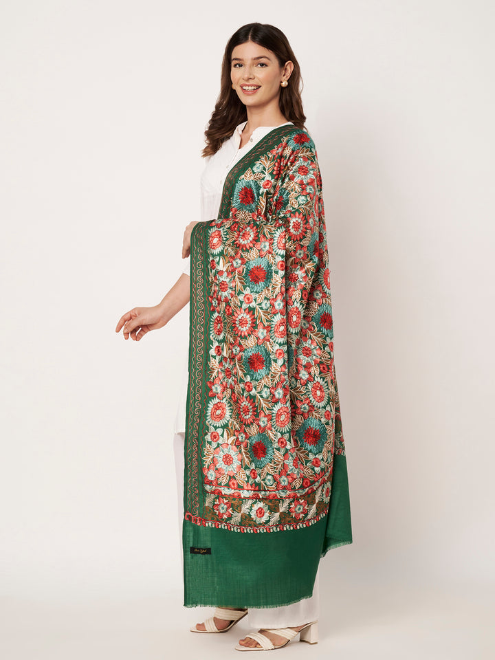 Women's Aari Embroidery Wool Shawl