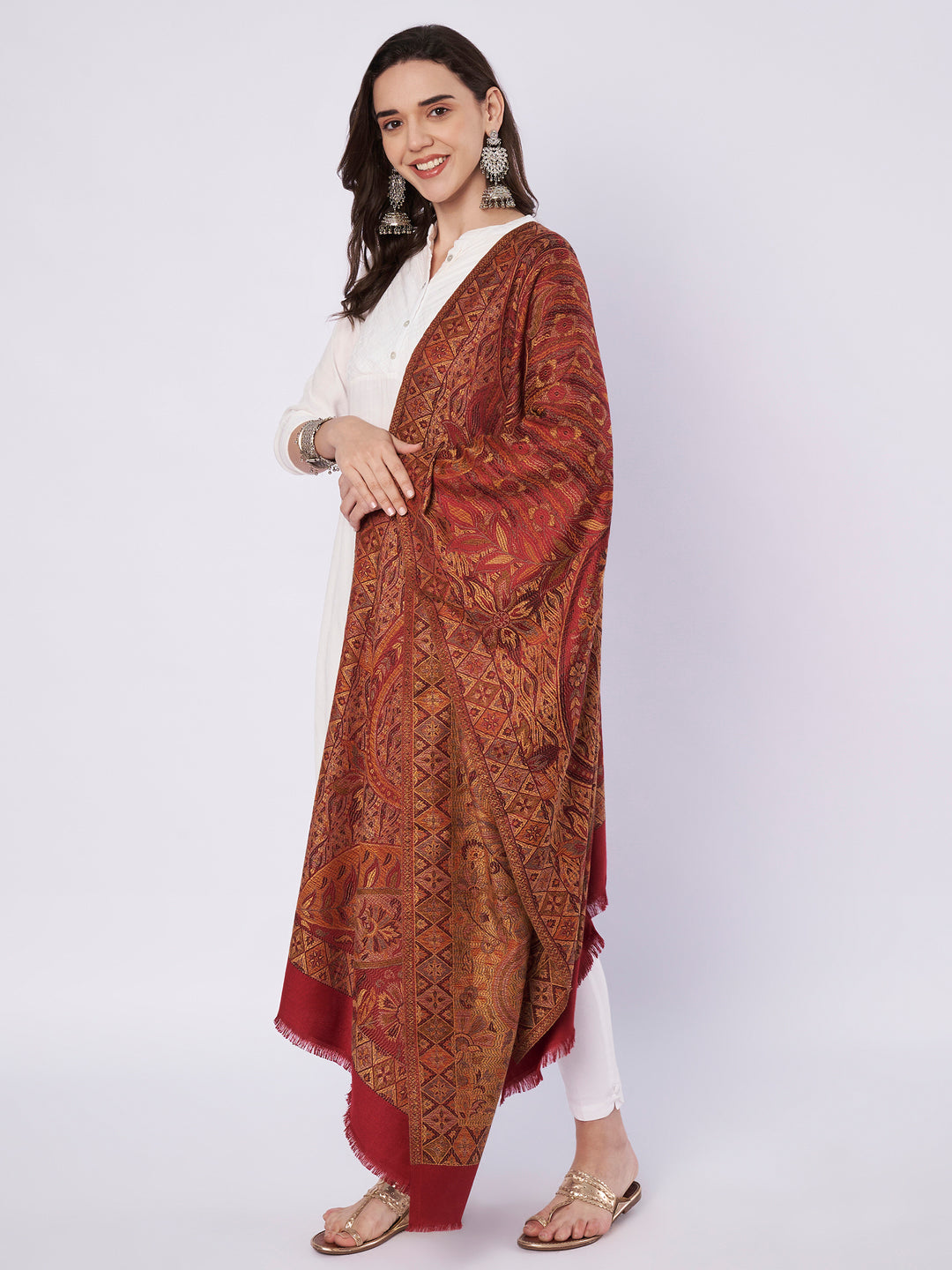 Women's Jamawar Wool Stole
