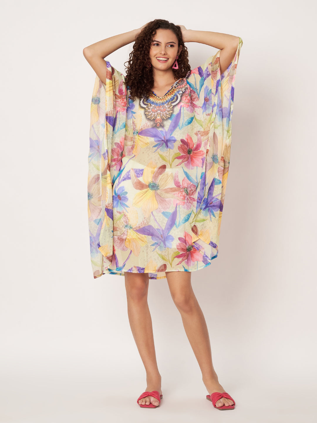 Women's Printed Georgette Beach Wear Kaftan