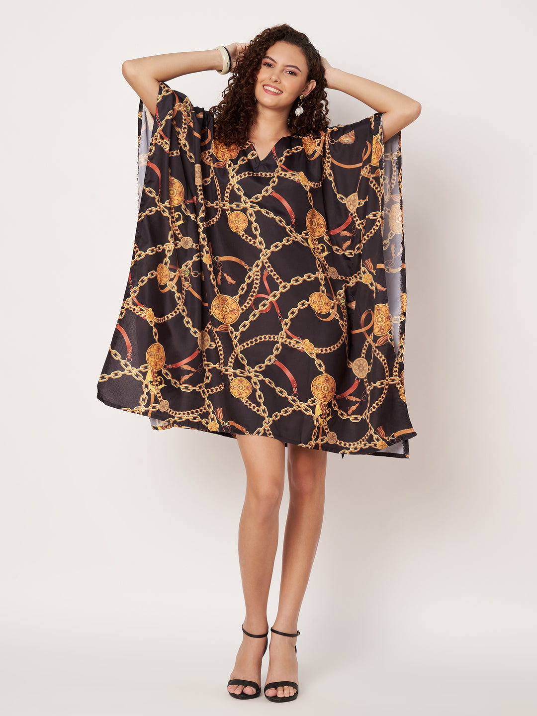 Women Multicolour Short Kaftan Kurti