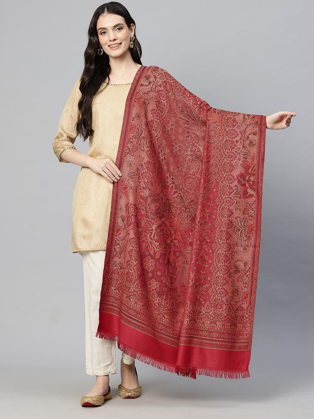 Women's Jamawar Wool Shawl