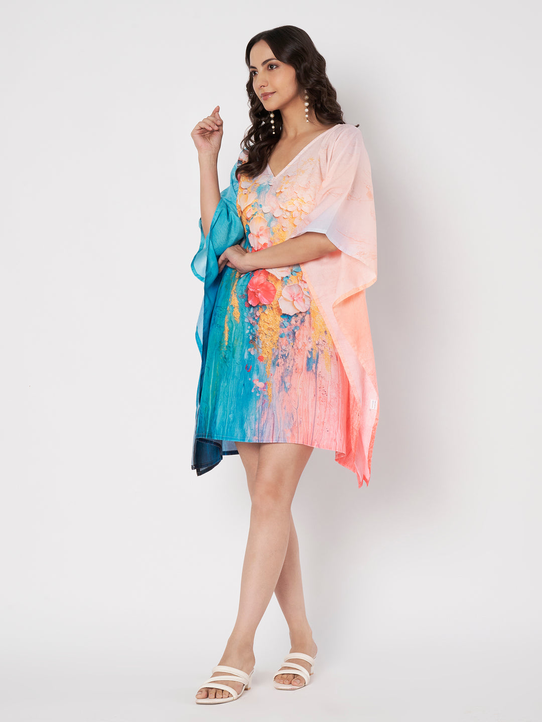 Printed Georgette Kaftan Kurti for Women | Free Size