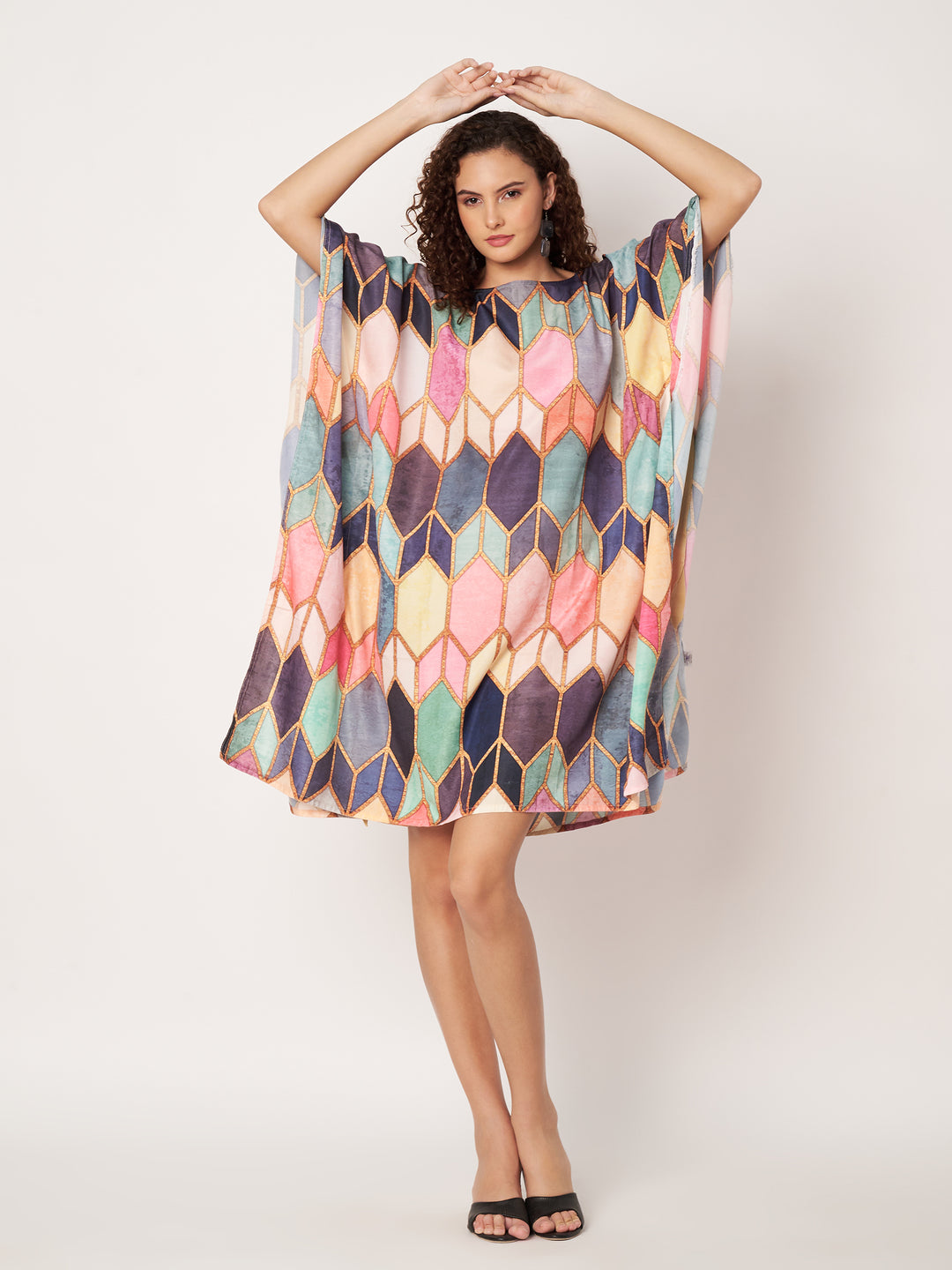 Women Multicolour Short Kaftan Kurti